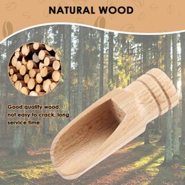 Hepzest 30 Pieces Salt Spoons Small Wooden Spoon with Short Handle Mini Wooden Spoon,for Condiments,Ice Cream, Coffee,Tea,Jam