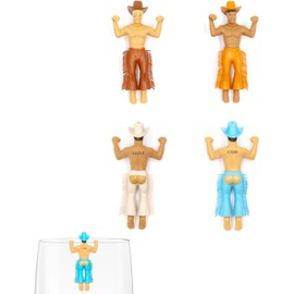 NPW Classic Chaps Reusable Markers, Original Drinking Buddies & Wine Glass Charms Bachelorette, Girls' Nights, Cowboy, Novelty Gifts