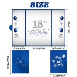 Crenics 18th Birthday Decorations for Boy or Girls, Creative 18th Birthday Guest Book Alternative, Blue and Silver 18 Birthday Signature Book 18 x 12 inch, Great 18 Birthday Gifts