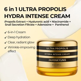 Ultra Propolis Hydra Intense Cream 1.69fl oz┃50ml Korean Skincare for Brightening Puffness Glow Anti-aging Smoothing Moisturizing Adenosine Hyaluronic Acid Niacinamide