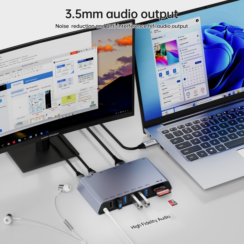 BENFEI 12-in-1 USB 3.0 USB-C Docking Station with Dual HDMI