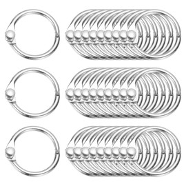 PATIKIL 0.6" x 0.8" Loose Leaf Binder Rings, 30 Pcs Metal Book Rings Nickel Keychain Ring for Paper Index Cards Flash Card Notebook Rings Office Home Book Binder, Silver Tone