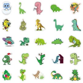 50 Pcs Cute Dinosaur Stickers for Kids, Water Bottle Stickers for Kids Waterproof, Vinyl Laptop Kids Stickers Pack, Kids Classroom Prizes for Elementary Students(Dinosaur)