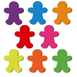 120Pcs 4in Assorted Color People Cutouts Paper Classroom Bulletin Board Decorations Colorful People Shaped Die Cut for Teachers Kids DIY Craft School Chalkboard Wall Decor