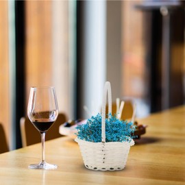 KOMBIUDA 3 Stk Aufbewahrungskorb Osterkörbe Für Kinder Weidenobstkorb Blumenmädchen Snackbehälter Körbe Für Erwachsene Marktkörbe Aus Stroh Bastelkorb Miniatur Weiß Baby