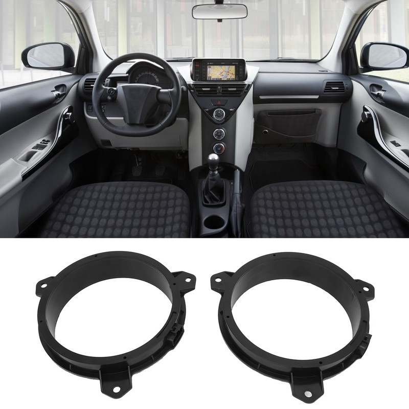 1 Pair 6.5in Door Speaker Spacer Wire Harness Kit Black