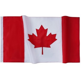 FLAGWIN Canada Flag 2x3 ft, Canadian Flags Heavy Duty Embroidered Maple Leaf with 2 Brass Grommets, Vivid Color and Fade Resistant Canada Banner Flags for Indoor/Outdoor