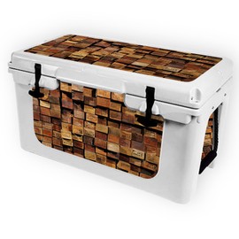 MightySkins (Cooler Not Included) Skin Compatible with RTIC 45 Cooler (2017 Model) - Stacked Wood | Protective, Durable, and Unique Vinyl Decal wrap Cover | Easy to Apply | Made in The USA