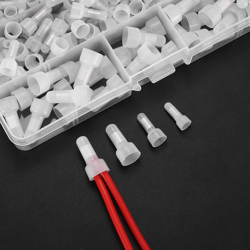 woshilaoDS 250 Pcs Closed End Crimp Connectors, 22-16/16-14/12-10 AWG Gauge