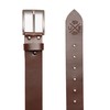 Camp David Men's Leather Belt with Matt Pin Buckle, brown