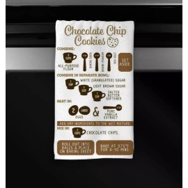 Kitchen Chocolate Chip Cookie Recipe Microfiber Kitchen Dish Towel 16x24