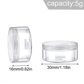 HNJUSR Pack of 24 Jars, 3 ml Empty Jars, Clear Jars, Mini Tins, Cream Jar, Empty Transparent Jar with Screw Cap, Travel Potty Container Set, for Lotion, Cream, Mini Candles, Cosmetics