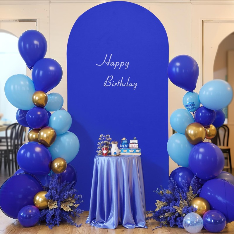 Royal Blue Spandex Fitted Wedding Arch Stand Cover 7.2FT Round