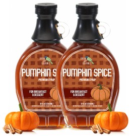 Green Jay Gourmet Pumpkin Spice Syrup - Premium Breakfast Syrup with Pumpkin, Spices & Lemon Juice - All-Natural, Non-GMO Pancake Syrup, Waffle Syrup & Dessert Syrup - 2 x 8 Ounces