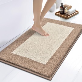 DOMUSTEX Bathroom Rug 50 x 76 cm Bath Mat Non-Slip Bath Mat Washable Bath Mat for Shower, Bathtub and Floor