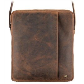 VISCONTI Toscana Collection Watson Distressed Oiled Leather Shoulder Bag TC69 Oil Tan