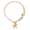 Mermaid Pearl Starfish Link Chain Choker Necklace for Women Gold