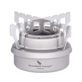 Boundless Voyage Titanium Spirit Burner Mini Alcohol Stove with Brackets Outdoor Camping Stove Multi-Fuel Stove, Lightweight and Versatile ti2001c