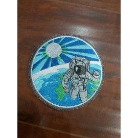 No specific brand Item 0021  Blue Space Astronaut Reaching New World Morale Patch With Hooks
