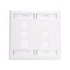 Leviton 6-Port Dual Gang QuickPort Wallplate with ID Windows, 42080-6WP,