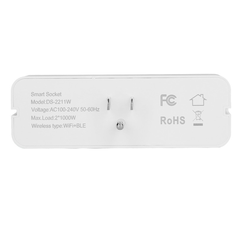 Power Strip WiFi BLE Remote Control Dual Sockets Receptacle 10A
