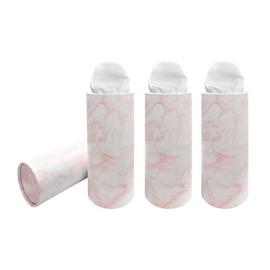 Gasedin 4 PCS Car Tissue Holder, Paper Towel Cylinder Fits Automotive Cup Holder, Car Travel Tissues Packs Round Paper Napkins Container, Creative Tissue Box with Papers Inside (Marble Pink)