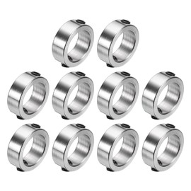 sourcing map 10pcs Set Screw Collars 12mm Bore 304 Stainless Steel Shaft Collars, 17mm OD, 6mm Width Axle Collar Clamp for Linear Rod Shaft Guide