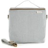 SoYoung Large Linen Insulated Lunch Poche, Pinstripe Heather Grey