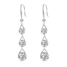 SBLING Platinum-Plated Cubic Zirconia Drop Earrings