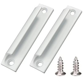 2pcs Aluminum Alloy Handle | Sliding Door Handle | Balcony Door Handle | Cabinet Drawer Handle | White Curved Handle | for Windows, Furniture Hardware with Screws