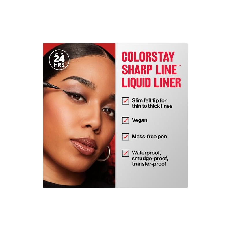 Revlon ColorStay Liquid Eye Pen Classic, Blackest Black, 14 gr