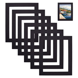 PH PandaHall 6 Pieces Black Core Pre-Cut Matte Cardboard Photo Frame with Transparent Window Simple Paper Picture Frame for Pictures Photos Framing Wall Decoration 24 x 18.9 cm Inserts