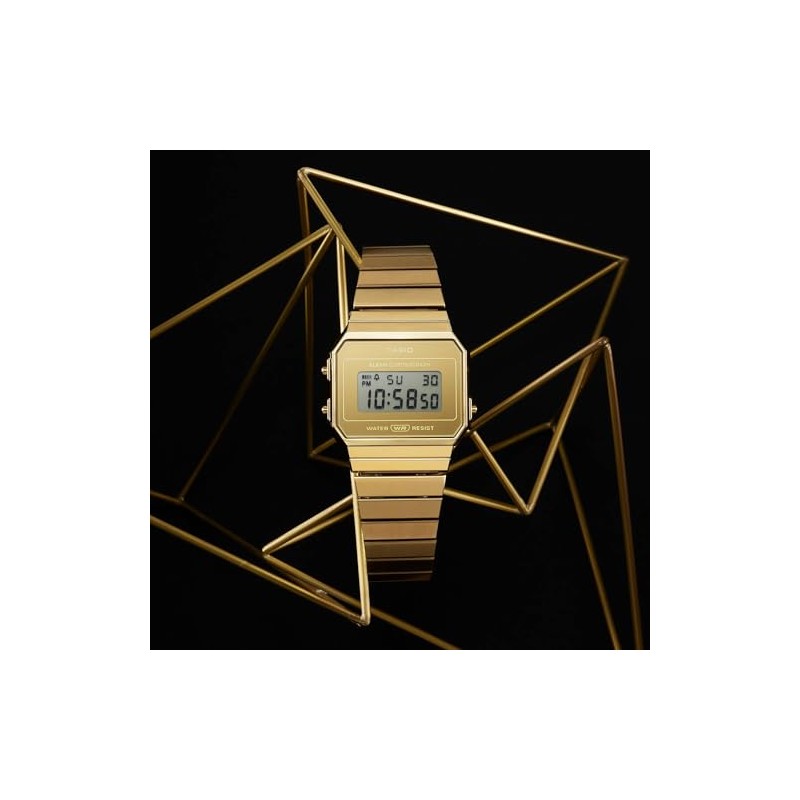 Casio A700WEVG-9A Digital Watch, gold, Bracelet Type