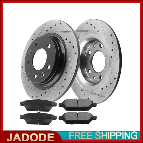 JADODE Rear Brake Rotor & Ceramic Pads For Ford Fusion