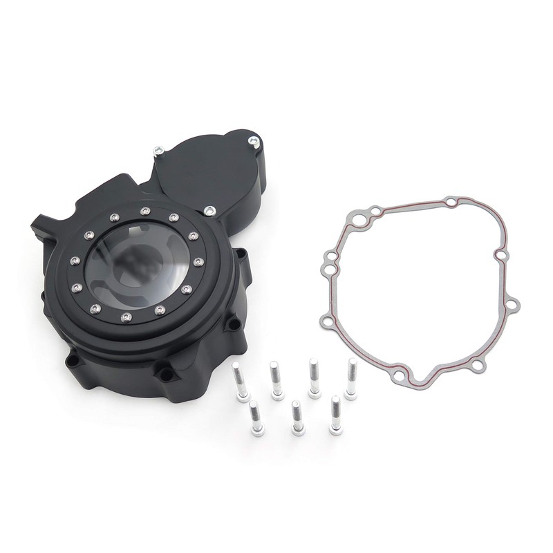 XKMT-Black Left Engine Stator Cover See Through Compatible With '06-'13
