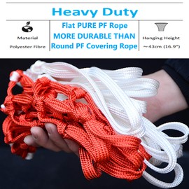 Basketball Net 2 PCS Heavy Duty All Weather Basketball Nets Replacement Backboard Accessories for Standard Rim Hoop Outdoor Indoor (White/Red)