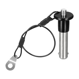 DTGN 10mm x 25mm (DxL) Quick Release Pin Components for Quick Connection, 304 Stainless Steel Grips with Wire, Push Button Ball Lock Pin, Silver Tone