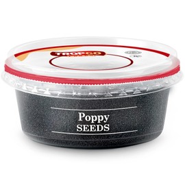 Tropgo Poppy Seeds 200g - Gluten Free Poppy Seeds in Resealable and Recyclable Tub - Non-GMO Poppy Seeds for Eating - Enhance Baking and Cooking