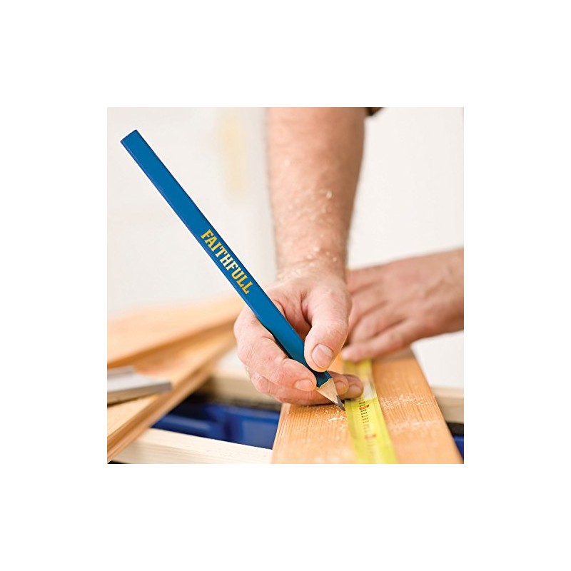 Faithfull Carpenters Pencils 3 Pack - Soft (Blue)