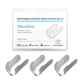 Windplusya 30Pcs Dental Tofflemire Matrix Bands, Metal Restoration Matrix Bands for Premolar and Molar(M8)