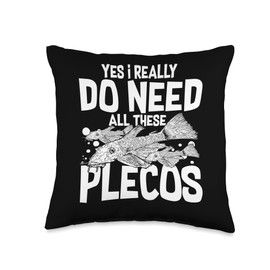 Plecostomus Pleco Fish Aquarium Food Tank Zebra Cave Throw Pillow, 16x16, Multicolor