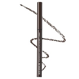 THESAEM Eco Soul Powerproof Super Slim Eyeliner - Smudge Proof Gel Eyeliner - Micro Precision Tip (2mm) - Highly Pigmented & Long-lasting Eye Makeup Glides on Smoothly, 0.1g (BR01 Thrill Brown)
