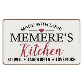 FIicy Memere Gifts Kitchen Mats for Floor, Memeres Door Mat, Grandma Gifts from Grandkids Kitchens Rugs, Gifts for Memeres Front Door Mat, Love Memere's Kitchen Entrance Decor Mats, 17x29 Inch
