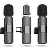 KUKIHO Wireless Lavalier Microphone, 2 Pack Mini Mic with Noise