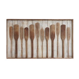 Creative Co-Op Wood Framed Wall Décor with Raised Paddles