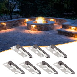 USA Warehouse Low Voltage Led Retaining Wall Stone Lights Outdoor Garden Paver Patio Landscape Stair Step Hardscape LightColor: Bronze, Emitting Color: White, Lamp Power(W): 3