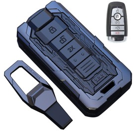 Mtverver Key Fob Cover for Ford, for Ford Heavy Metal Key Fob Cover Case, for Explorer Bronco Escape Edge Expedition Mustang F150 Fusion Ranger Lincoln Premium Key Case Remote Key Holder (Black)