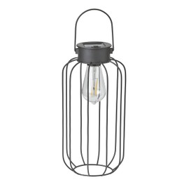 Northpoint LED Solar Lantern Twilight Sensor Garden Balcony Modern Industrial Look IP44 (Round)
