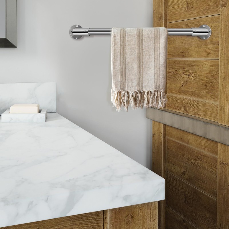 Uonlytech 2Pcs Adjustable Socket Bracket Support Holder Stainless Closet Rod