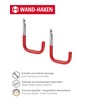 Gedotec Wall Hooks Garage Hooks Workshop Ladder Hook Red Rubberised